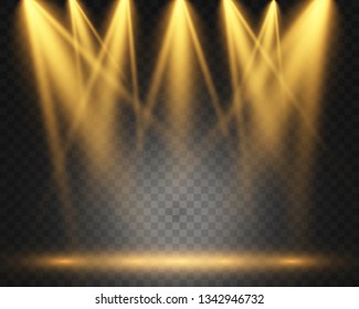 Scene with spotlights. Vector illustration. Action place