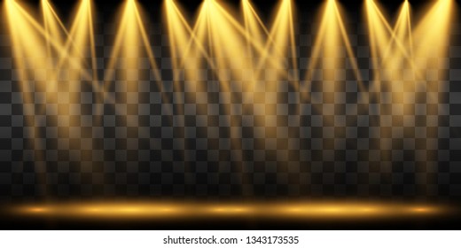 Scene with spotlights. Vector illustration. Action place 