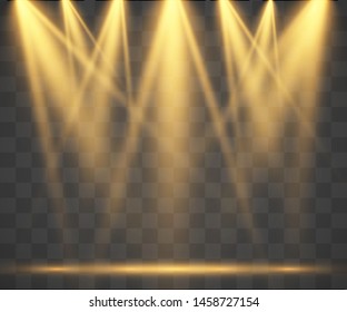 Scene with spotlights. Vector illustration. Action place