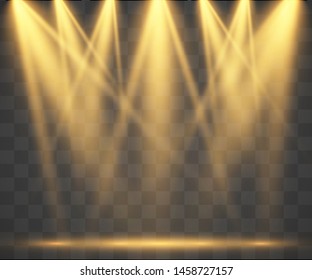 Scene with spotlights. Vector illustration. Action place