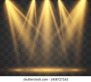 Scene with spotlights. Vector illustration. Action place