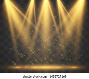 Scene with spotlights. Vector illustration. Action place