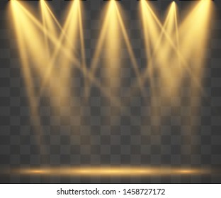 Scene with spotlights. Vector illustration. Action place