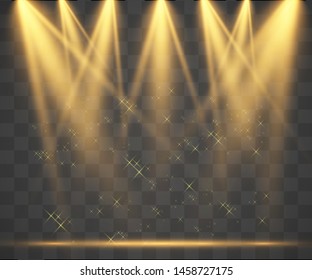 Scene with spotlights. Vector illustration. Action place