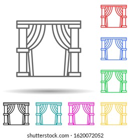 scene stage multi color style icon. Simple thin line, outline vector of spotlight stage icons for ui and ux, website or mobile application