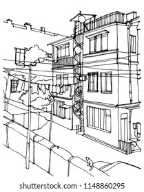 14,754 Street perspective line art Images, Stock Photos & Vectors ...