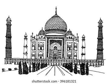 Taj Mahal Drawing Images Stock Photos Vectors Shutterstock