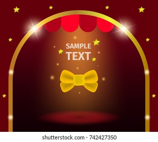Scene of the theater with light from the top. Vector illustration.