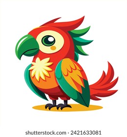 The scene unfolds in the heart of the vibrant Amazon rainforest, where a kaleidoscope of flora and fauna thrives in harmony. Amidst the emerald canopy, vibrant hues of green, red, 