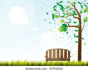 scene of vector garden autumn season background 