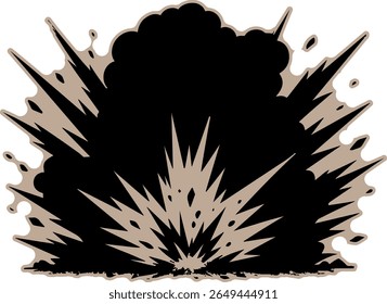 The scene where gunpowder ignites and explodes