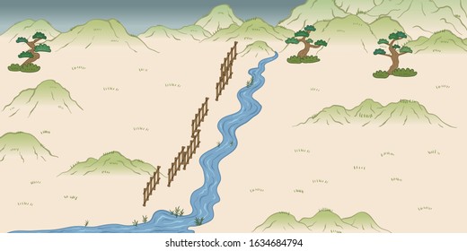 Scenery of the age of civil strife in Japan: Illustration of the fight of Nagashino