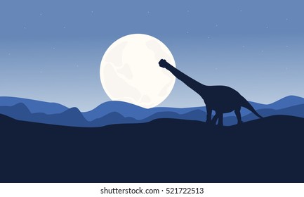 Scenery argentinosaurus on desert vector