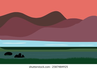 scenery background with green color and Browne 