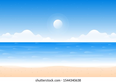 Scenery blue sky on the beach and sea background