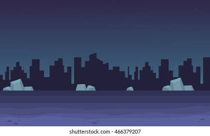 scenery city bakgrounds game vector art illustration