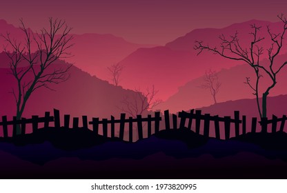 The scenery in the dark looks scary