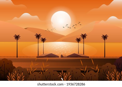 scenery fantasy forest with mountain starry night sky landscape