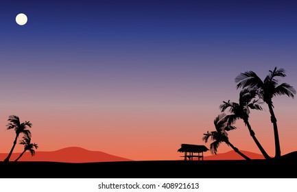 Scenery fields at the night a very beautiful