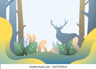 Scenery forest liquid style gradient illustration