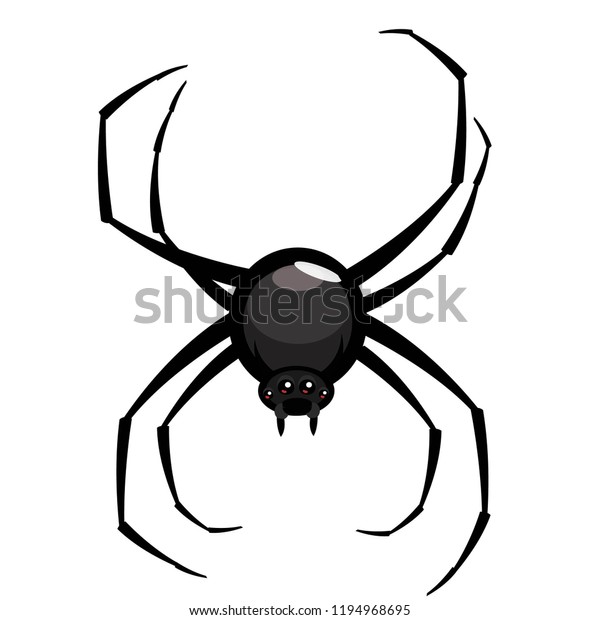 Scenery Halloween Big Black Spider On Stock Vector Royalty Free