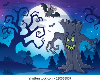 Scenery with Halloween thematics 1 - eps10 vector illustration.