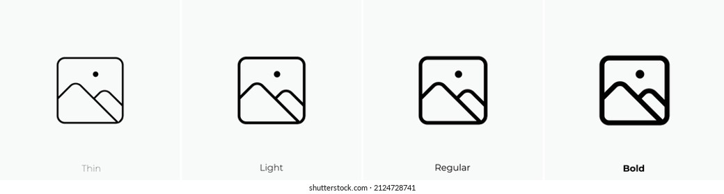 scenery icon. Thin, Light Regular And Bold style design isolated on white background