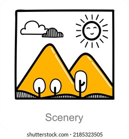 Scenery And Image Icon Concept