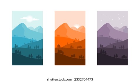 Landschaft von Gebirgsbildern, bunter Landschaftsbild, geeignet für Tapete, Hintergrund usw.