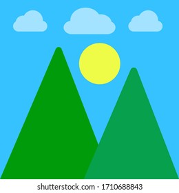 scenery mountain vector Illustration, gallery design 