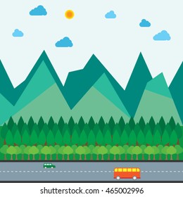 Scenery nature mountain and forest