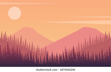 Scenery nice nature panorama in the afternoon. City vector