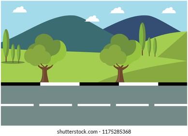 scenery on the mountain during the day, vector illustration
