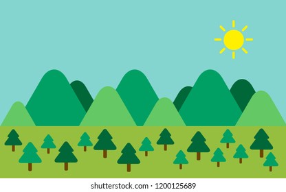 Scenery of outdoor activities forest background with sun shine for morning. This picture fit to colorful wallpaper.