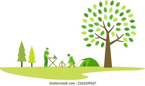 Escenario de material de campamento