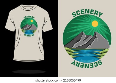 Scenery retro vintage t shirt design