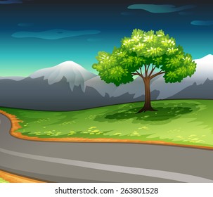 Scenery of a road with mountain view
