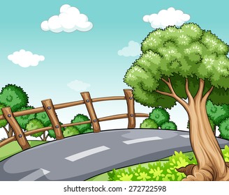 Scenery of a road and trees on the side