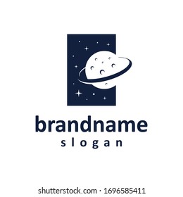 scenery in space logo design template