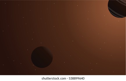 Scenery of space with planet background