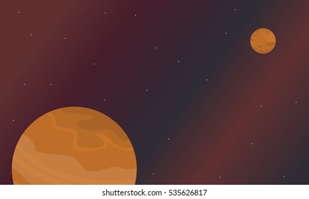 Scenery of space planets vector art