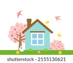 It is the scenery of the spring house.