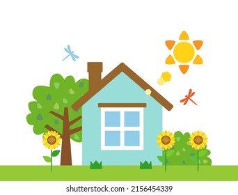 It is the scenery of the summer house.