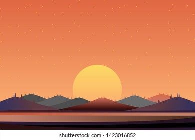 scenery summer sunset sky background