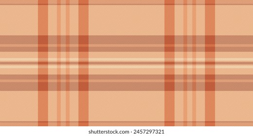 Scenery tartan plaid texture, close-up fabric textile vector. Art pattern check seamless background in orange and light color.