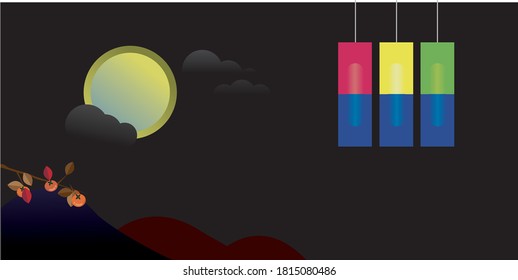 the scenery under the full moon sky