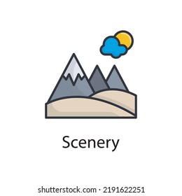 Scenery vector filled outline Icon Design illustration. Miscellaneous Symbol on White background EPS 10 File