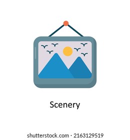 Scenery vector flat icon for web isolated on white background EPS 10 file