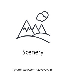 Scenery vector outline Icon Design illustration. Miscellaneous Symbol on White background EPS 10 File