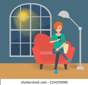 scenes of woman using a mobile phone on the sofa in the room. lifestyle people concept.